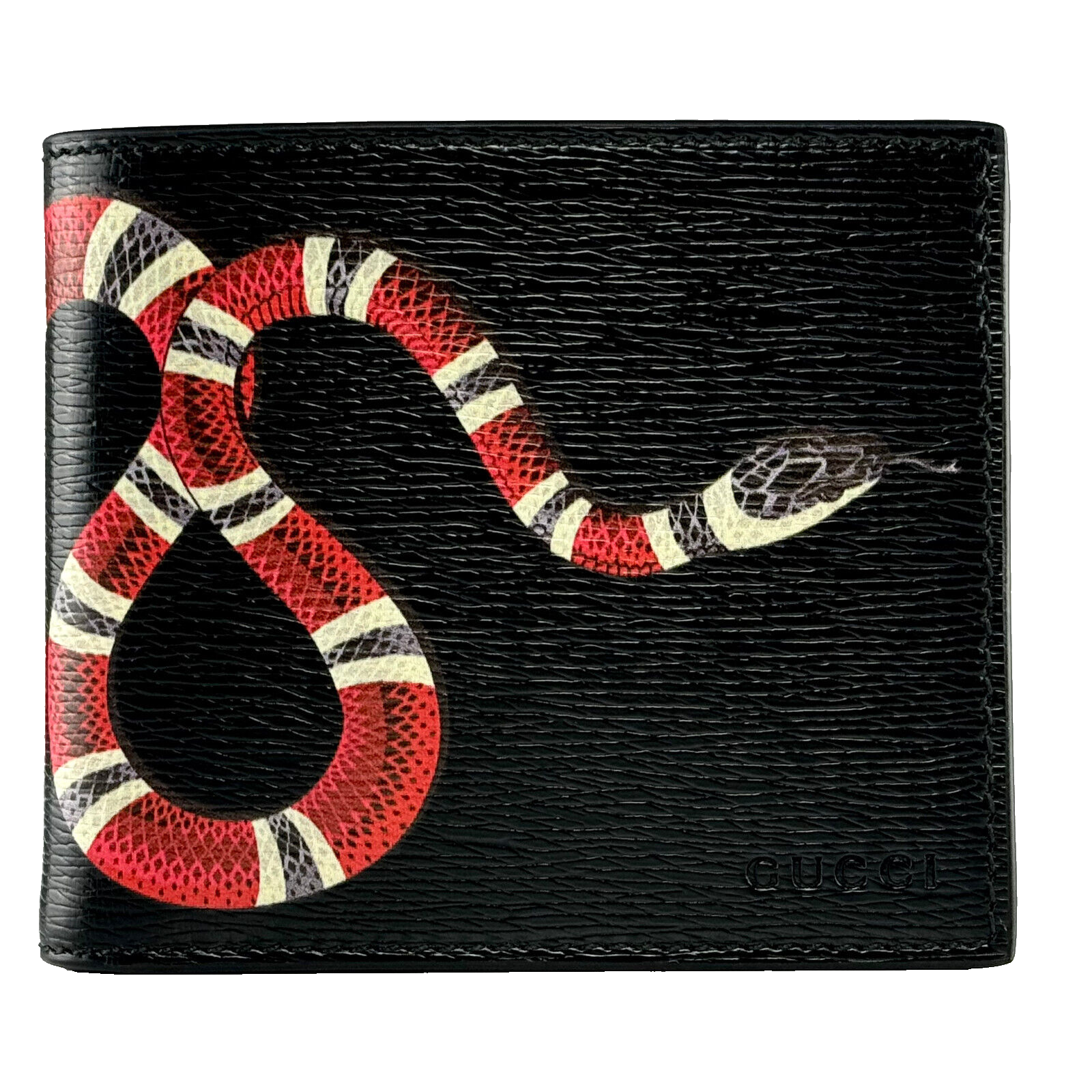 Gucci Portemonnaie Schlangenmuster Leder Schwarz wallet schwarz black snake leather