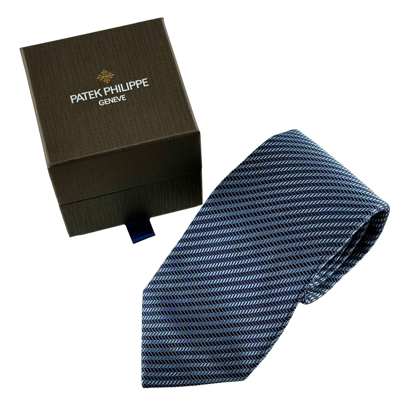  Patek Philippe Krawatte Schleife Necktie Tie 100 % Seide Silk Blau Blue