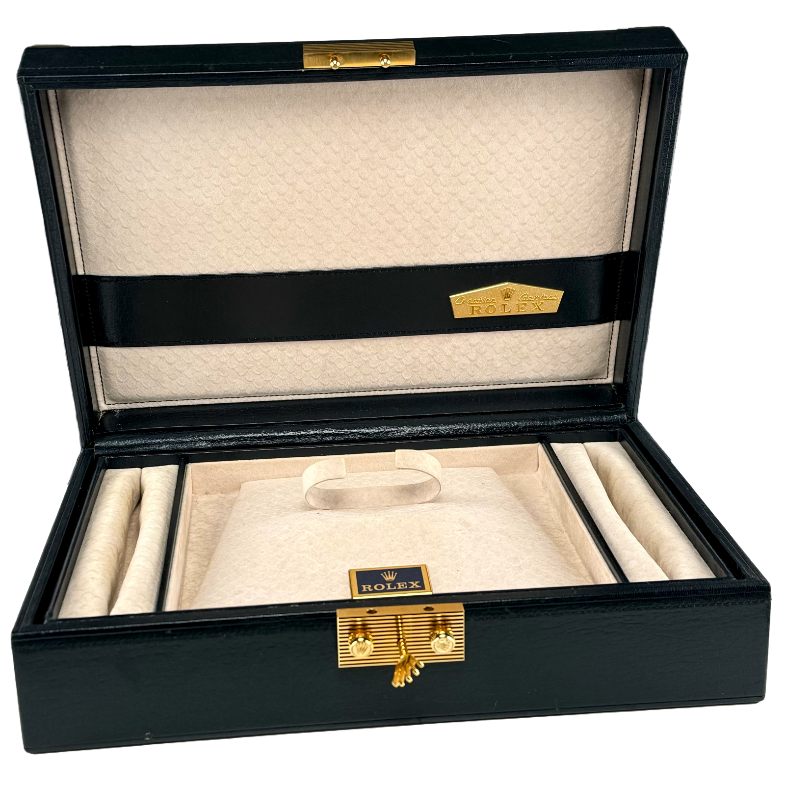 Montres Rolex Vintage Box Uhrenbox Karton Etui 51.00.01 + Schlüssel Dunkelblau Blau Blue Watch box