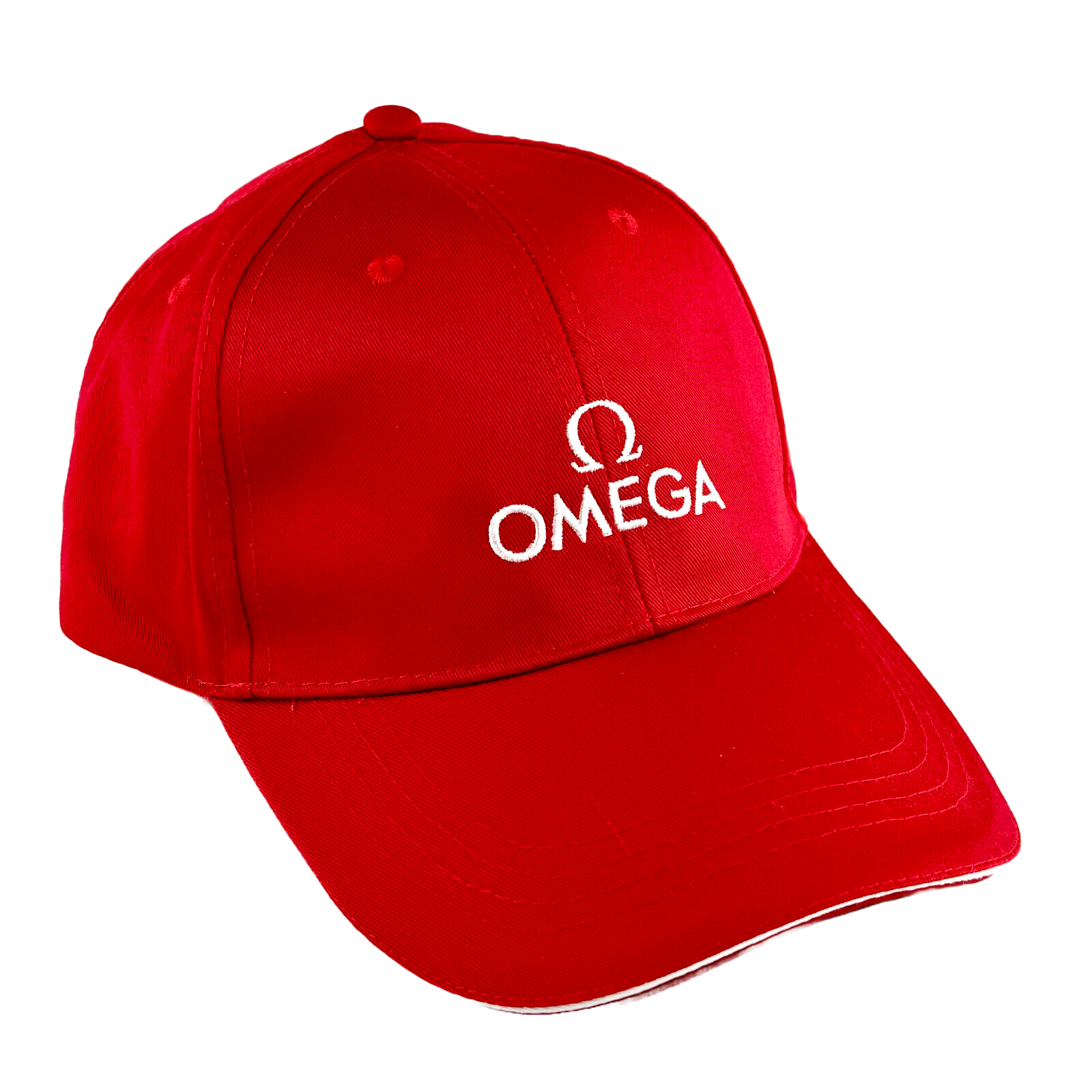 OMEGA Cap Golf Kappe Mütze Hat Baseballhat Hut Rot Red