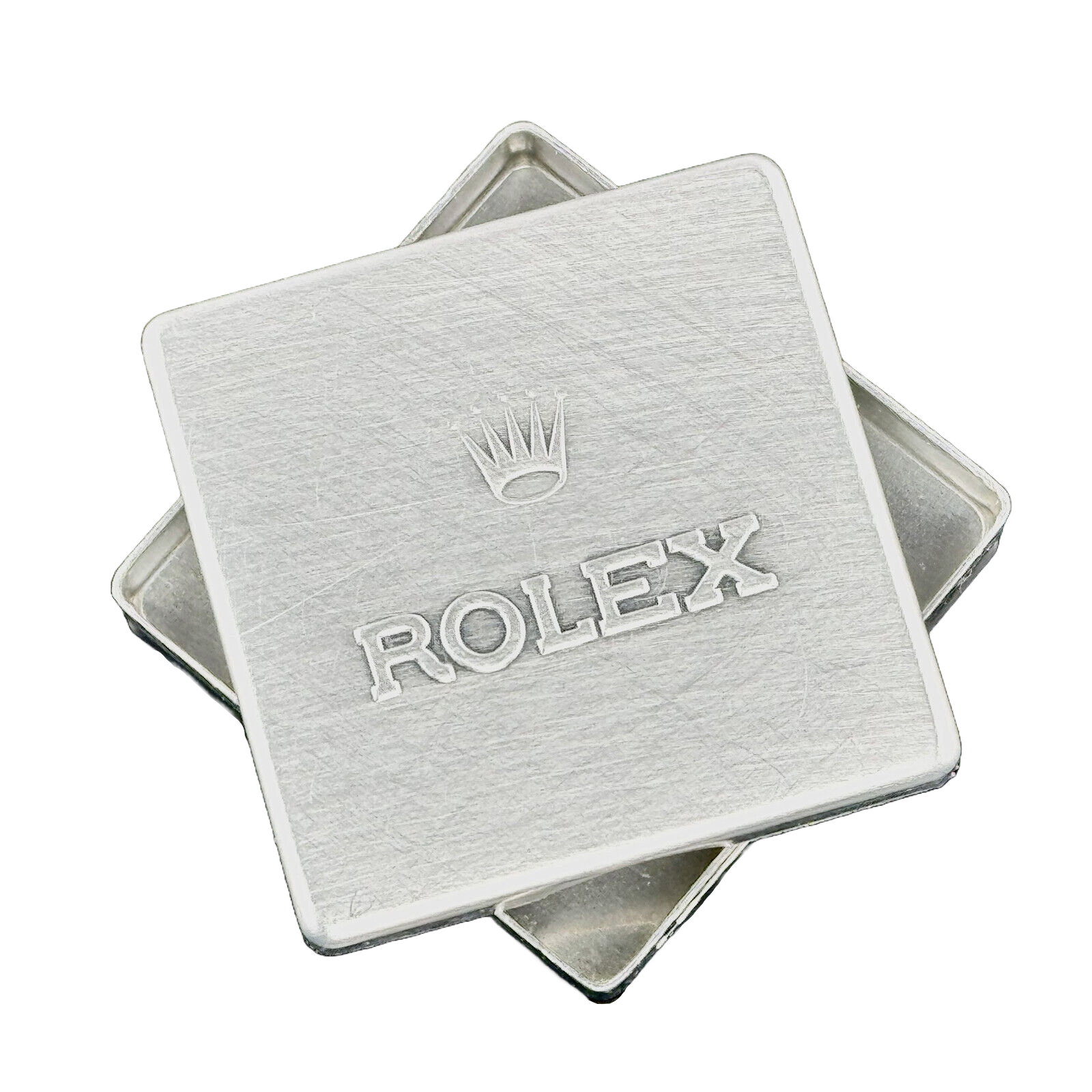 Rolex Vintage Aluminiumbehälter Box Ersatzteile Schachtel Zifferblätter Alu Dose