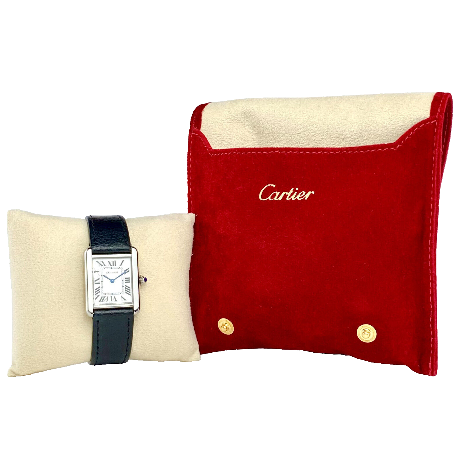 Cartier Travel Pouch Service Etui Reiseetui Reisebox Uhrenetui Stoff Rot red Watch case